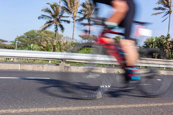 Cyclist Road Race Close Headless Unrecognizable Athlete Cycling Motion Speed — Stock Photo, Image