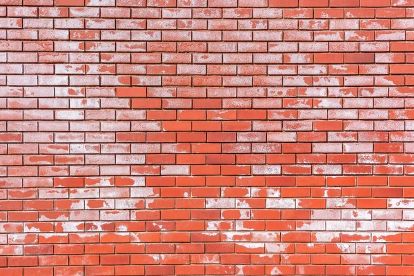 Mur Briques Rouges Close Avec Des Taches Sel Blanc Pour — Photo