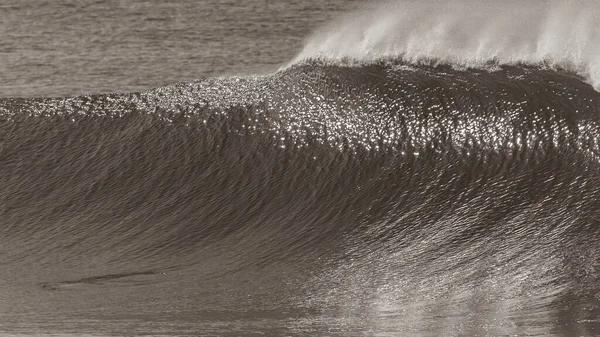 海の波壁の波紋を閉じる風光明媚な詳細セピア写真 — ストック写真