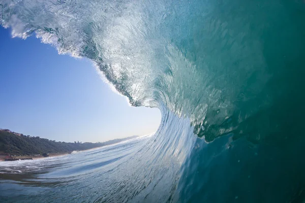 Ocean Sea Wave Swimming Surfing View Perspective Vertical Crashing Hollow — Fotografia de Stock