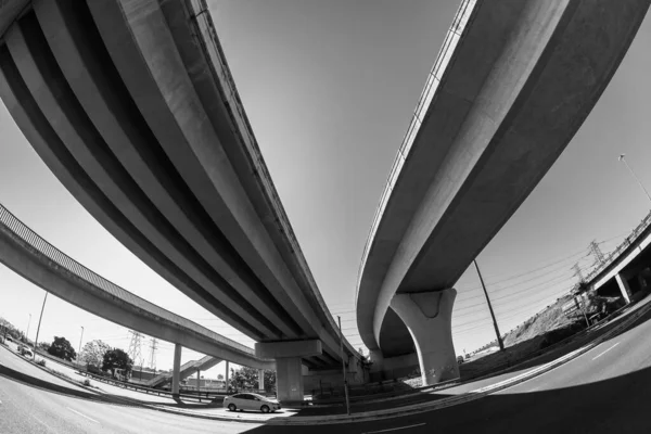 Road Highway Intersection Pass Ramp Entry Exit Flyover Ramp Abstract —  Fotos de Stock