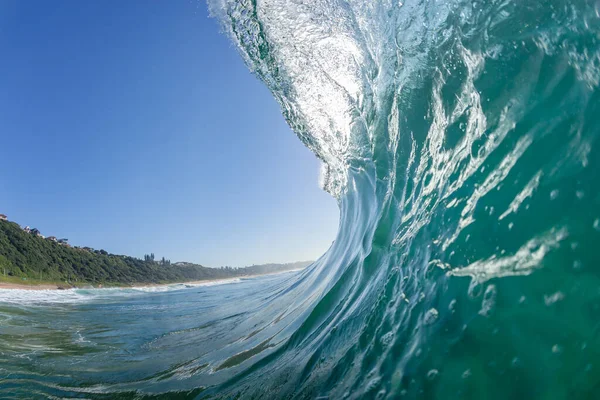 Ocean Wave Swimming Close Backlight Textures Upright Hollow Crashing Pitching —  Fotos de Stock