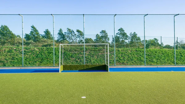Hockey Goals Fence Netting Astro Sports Playing Surface Lines Color — Foto de Stock
