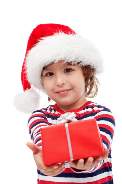 Little boy with gift — Stock Photo, Image