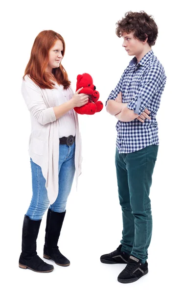 Young girl with teddy bear — Stock Photo, Image