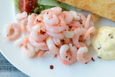 lezzetli karidesli sandviç