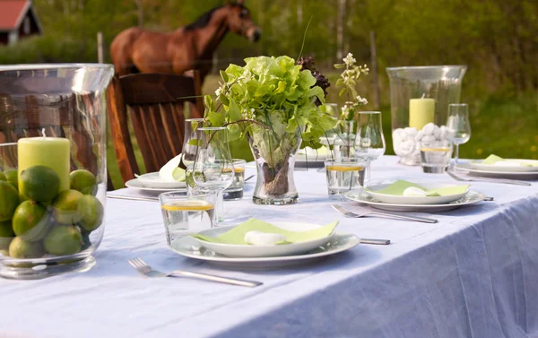 Outdoor table setting — Zdjęcie stockowe