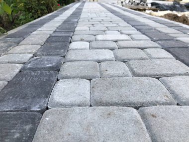 Gündüzleri şık bahçede çeşitli renklerde birbirine yakın köşeler.