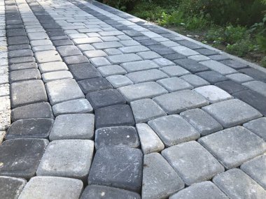 Gündüzleri şık bahçede çeşitli renklerde birbirine yakın köşeler.