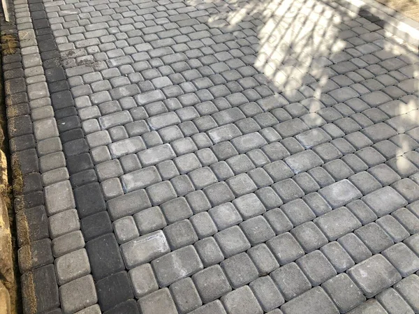 Pavers Aninhados Várias Cores Jardim Chique Durante Dia — Fotografia de Stock