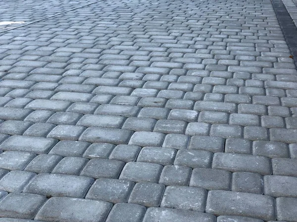 Geneste Straatstenen Van Verschillende Kleuren Chique Tuin Overdag — Stockfoto