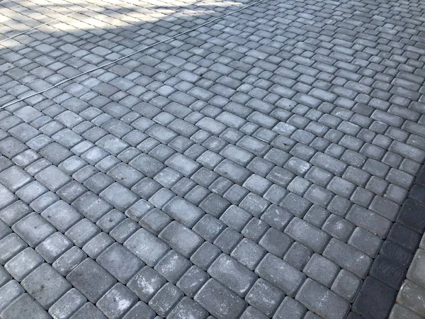 Geneste Straatstenen Van Verschillende Kleuren Chique Tuin Overdag — Stockfoto