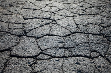 Çatlaklı asfalt yol. Arkaplan dokusu