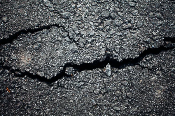 Dark Asphalt Road Cracks Background Texture — Stock Photo, Image