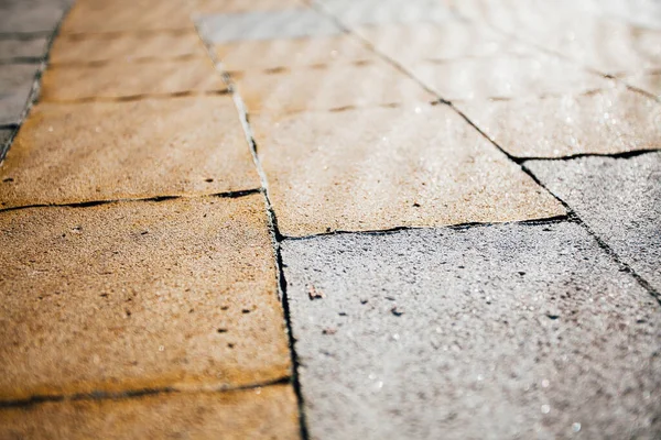 Bestrating Stenen Van Verschillende Kleuren Close Schot Overdag — Stockfoto