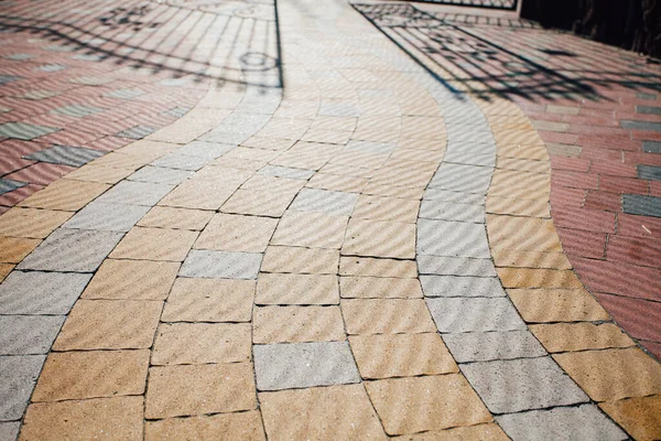 Bestrating Stenen Van Verschillende Kleuren Close Schot Overdag — Stockfoto