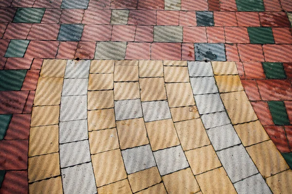 Pedras Pavimentação Várias Cores Tiro Close Durante Dia — Fotografia de Stock