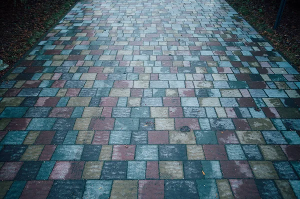 Bestrating Stenen Van Verschillende Kleuren Close Schot Overdag — Stockfoto