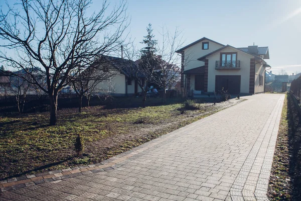 Exterior Modern House Rural Street — Fotografia de Stock