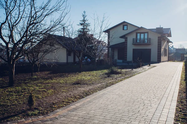 Exterior Modern House Rural Street — Fotografia de Stock