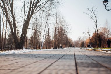 Değişik renklerde taşlar, parkta yürüyüş yolu. 