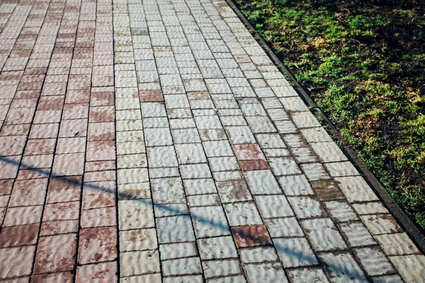 Pietre Pavimentazione Vari Colori Primo Piano Girato Durante Giorno — Foto Stock