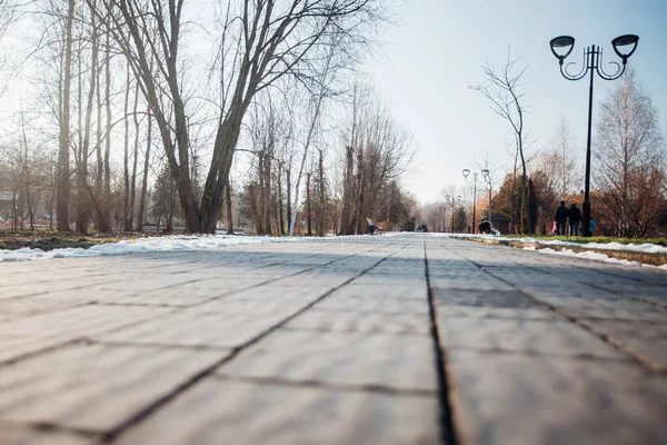 Değişik renklerde taşlar, parkta yürüyüş yolu. 