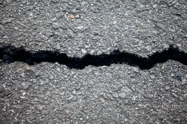 Dark Asphalt Road Cracks Background Texture — Stock Photo, Image