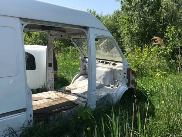 Reciclagem Carros Velhos Usados Destruídos Desmontagem Peças Estaleiros Sucata — Fotografia de Stock