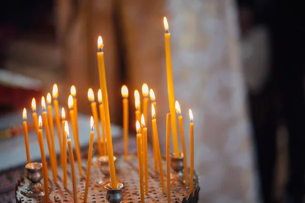 Closeup Candles Church — Stok fotoğraf