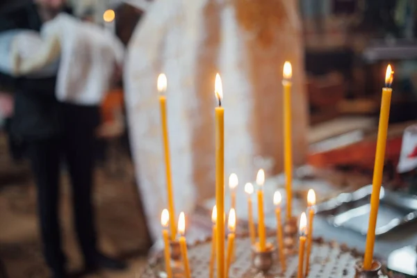 Closeup Candles Church — Stok fotoğraf