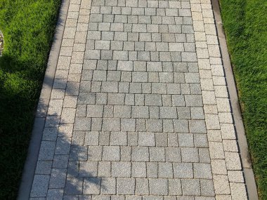 Gündüzleri şık bahçede çeşitli renklerde birbirine yakın köşeler.