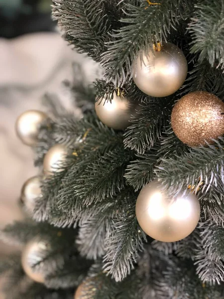 Jul Och Nyår Semester Bakgrund Vinter Säsong Träd — Stockfoto