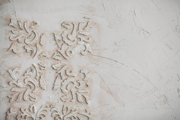 Grey painted wall in modern interior, abstract background 