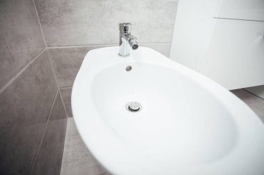 Modern banyo içinde bidet.