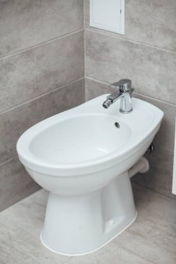 Modern banyo içinde bidet.