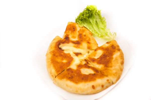 Khachapuri Met Kaas Witte Achtergrond — Stockfoto