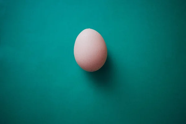 Raw Egg Green Background Design Visual Art Minimalism — Stockfoto