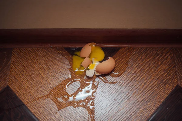 Yerde Kırık Yumurta Var — Stok fotoğraf
