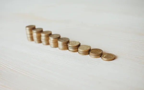 Coins Stack Step Growing Growth Saving Money Concept Financial Business — Stock Photo, Image