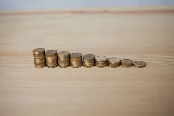 Coins Stack Step Growing Growth Saving Money Concept Financial Business — Stock Photo, Image