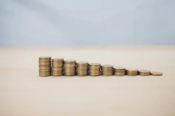 Coins Stack Step Growing Growth Saving Money Concept Financial Business — Stock Photo, Image