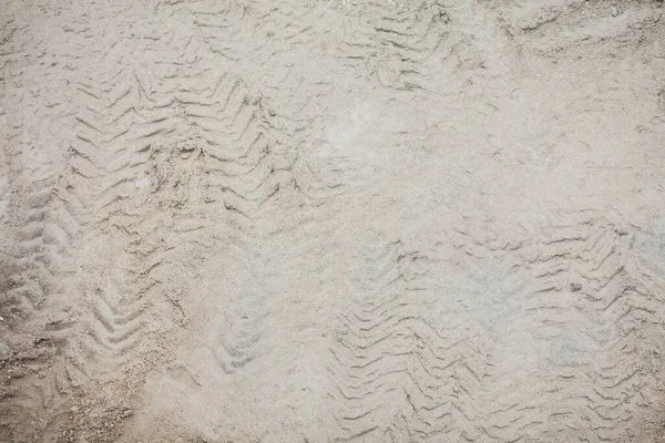 Следы Тракторов Песке — стоковое фото