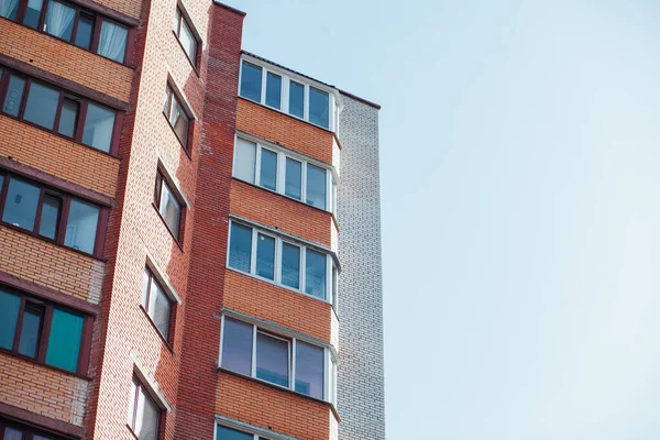 Moderni Condomini Nelle Giornate Sole Facciata Moderno Condominio — Foto Stock