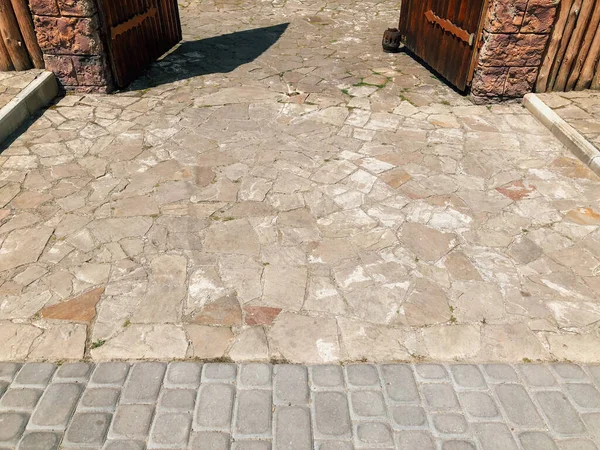 Paving Stones Various Colors Closeup Shot Daytime — Stock Photo, Image