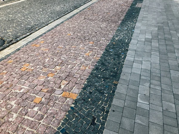 Pedras Pavimentação Várias Cores Tiro Close Durante Dia — Fotografia de Stock