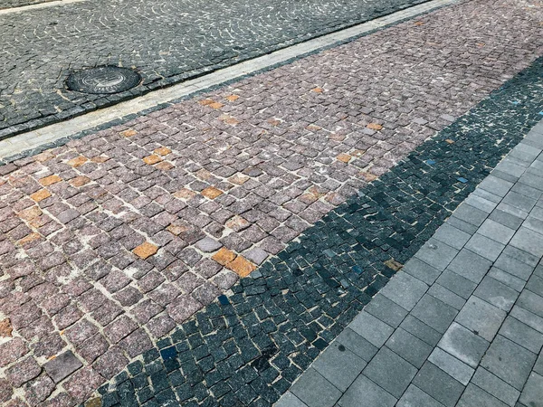 Pietre Pavimentazione Vari Colori Primo Piano Girato Durante Giorno — Foto Stock