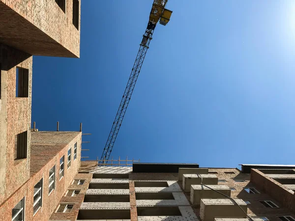 Bouwterrein Met Nieuwe Woningen Aanbouw — Stockfoto