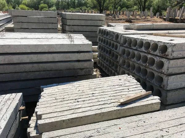 Concrete Blocks Construction Side Daytime — ストック写真