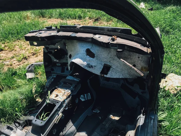 Reciclagem Carros Velhos Usados Destruídos Desmontagem Peças Estaleiros Sucata — Fotografia de Stock